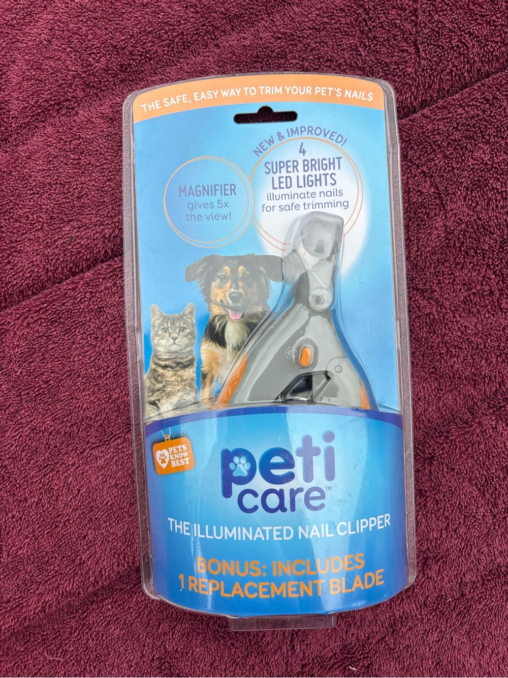 Illuminated Cat Dog Nail Clipper - Gray - Peti Care